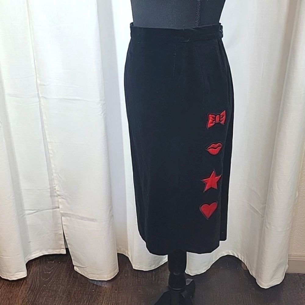 ESCADA by Magaretha Ley Vintage Black Velvet Pencil Skirt - Picture 7 of 15